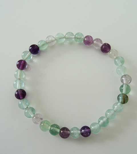 Bracelet En Fluorite Verte Violette