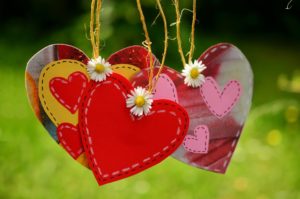 coeurs tissus suspendus