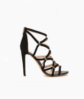 Caged Sandal With Gold Trim